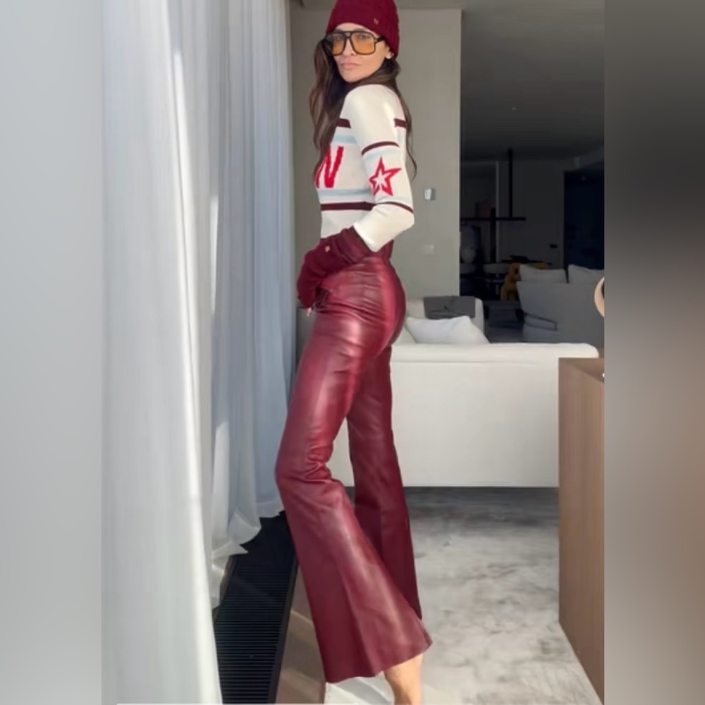 Perfect Moment H&M 
NWT Burgundy boot-cut genuine leather pants